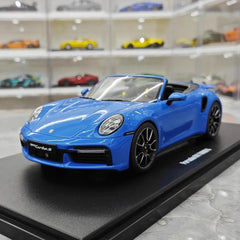 [GT Spirit] 1:18 Porsche 2023 911 992 Turbo S Cabriolet Blue Model Car Resin