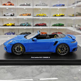 [GT Spirit] 1:18 Porsche 2023 911 992 Turbo S Cabriolet Blue Model Car Resin