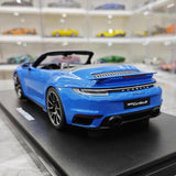 [GT Spirit] 1:18 Porsche 2023 911 992 Turbo S Cabriolet Blue Model Car Resin