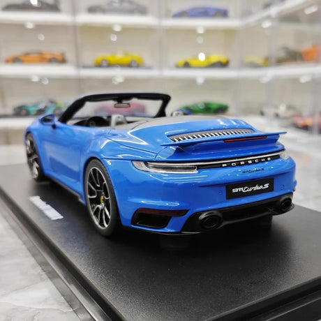 [GT Spirit] 1:18 Porsche 2023 911 992 Turbo S Cabriolet Blue Model Car Resin