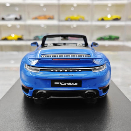 [GT Spirit] 1:18 Porsche 2023 911 992 Turbo S Cabriolet Blue Model Car Resin