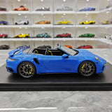 [GT Spirit] 1:18 Porsche 2023 911 992 Turbo S Cabriolet Blue Model Car Resin