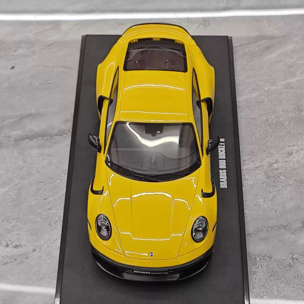 [GT Spirit] 1:18 Porsche 2023 911 Turbo S BRABUS Rocket 900 Yellow Model Car Resin