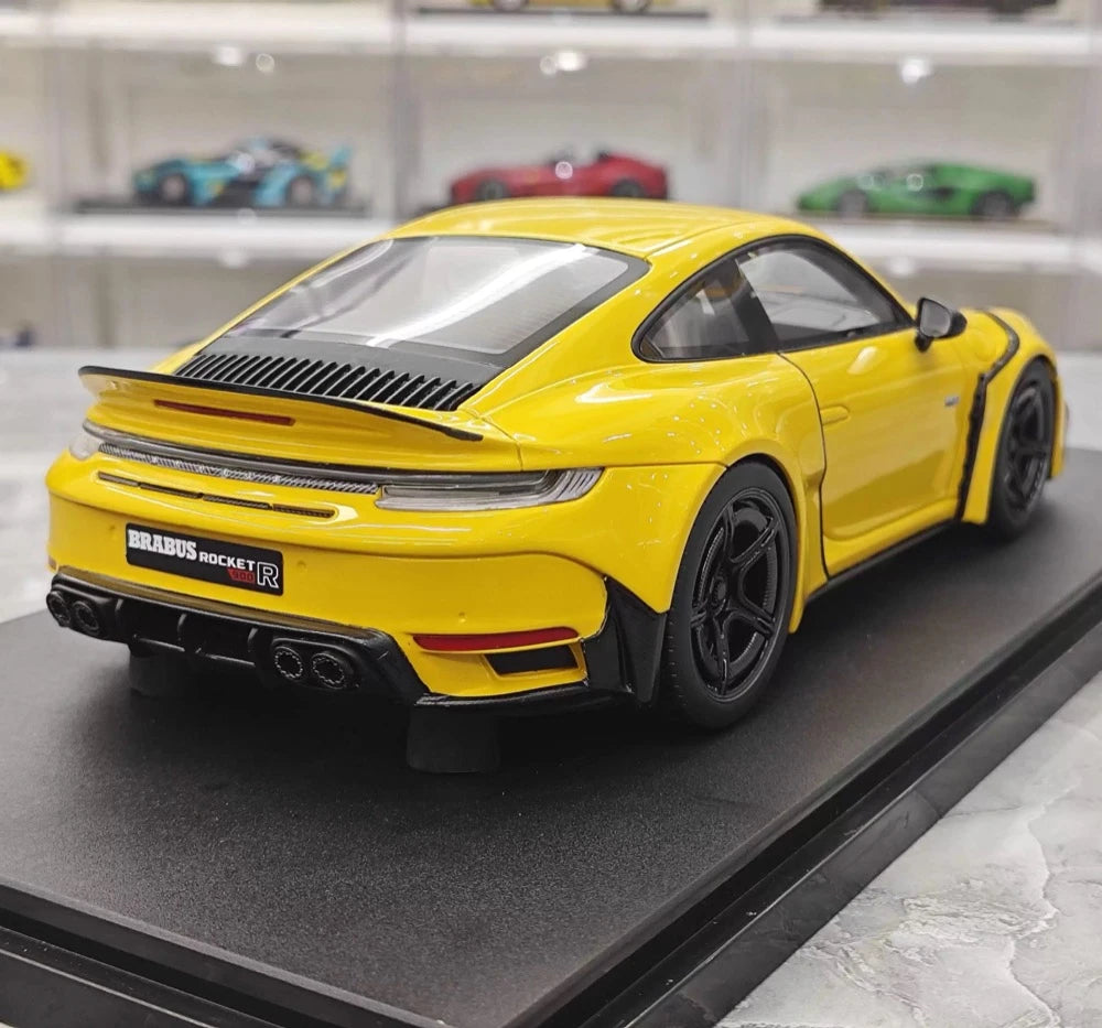 [GT Spirit] 1:18 Porsche 2023 911 Turbo S BRABUS Rocket 900 Yellow Model Car Resin