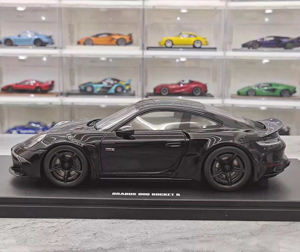 [GT Spirit] 1:18 Porsche 2023 911 Turbo S BRABUS Rocket 900 Black Model Car Resin
