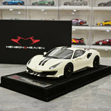 Henson & Heaven Ferrari 2018 488 Pista Off-White 1:18 – Sammelobjekt-Resin-Modellharz
