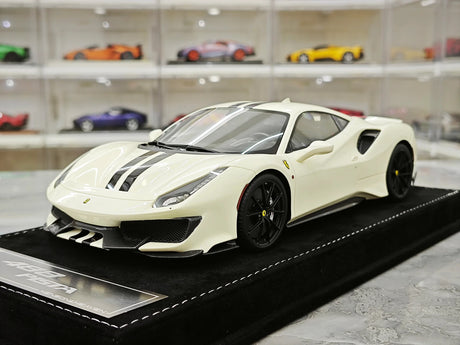 Henson & Heaven Ferrari 2018 488 Pista Off-White 1:18 – Collectible Resin Model Resin