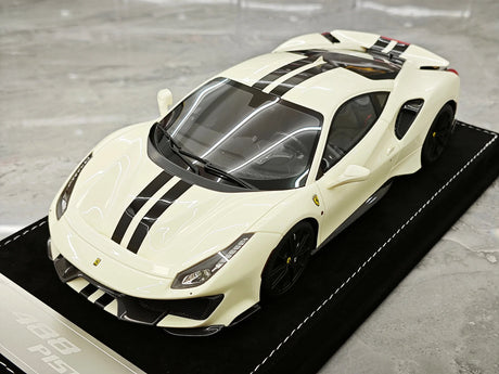 Henson & Heaven Ferrari 2018 488 Pista Off-White 1:18 – Collectible Resin Model Resin