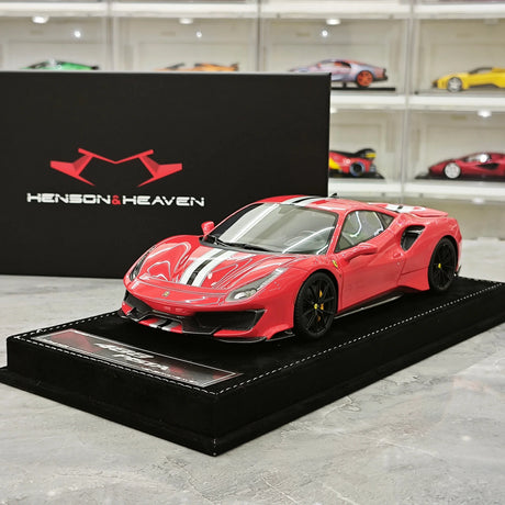 Henson & Heaven Ferrari 2018 488 Pista Rosso Corsa 1:18 – Collectible Resin Model Resin