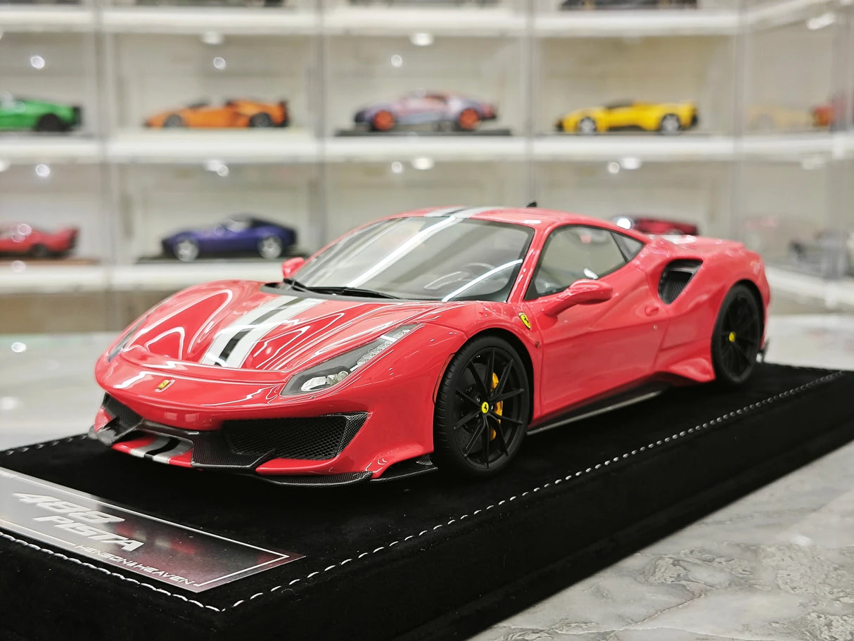 Henson & Heaven Ferrari 2018 488 Pista Rosso Corsa 1:18 – samlarresinmodellresin
