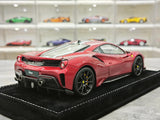 Henson & Heaven Ferrari 2018 488 Pista Rosso Vulcano 1:18 – Sammelobjekt-Resin-Modellharz