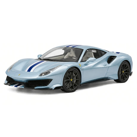 Henson & Heaven Ferrari 2018 488 Pista Silver Blue 1:18 – Collectible Resin Model Resin