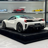 Henson & Heaven Ferrari 2018 488 피스타 화이트 그린 1:18 – 수집용 레진 모델 레진