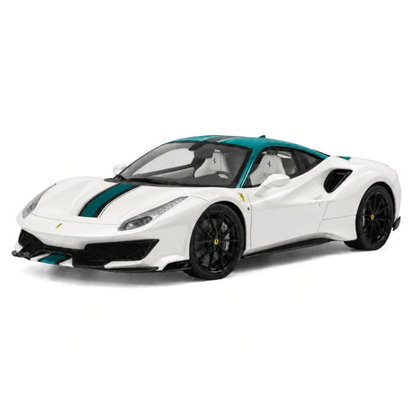 Henson & Heaven Ferrari 2018 488 Pista White Green 1:18 – Collectible Resin Model Resin