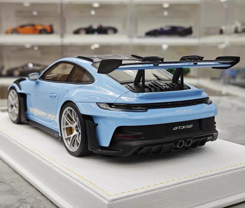 [Henson & Heaven] 1:18 Porsche 2023 992.1 GT3 RS Blue Model Car Resin