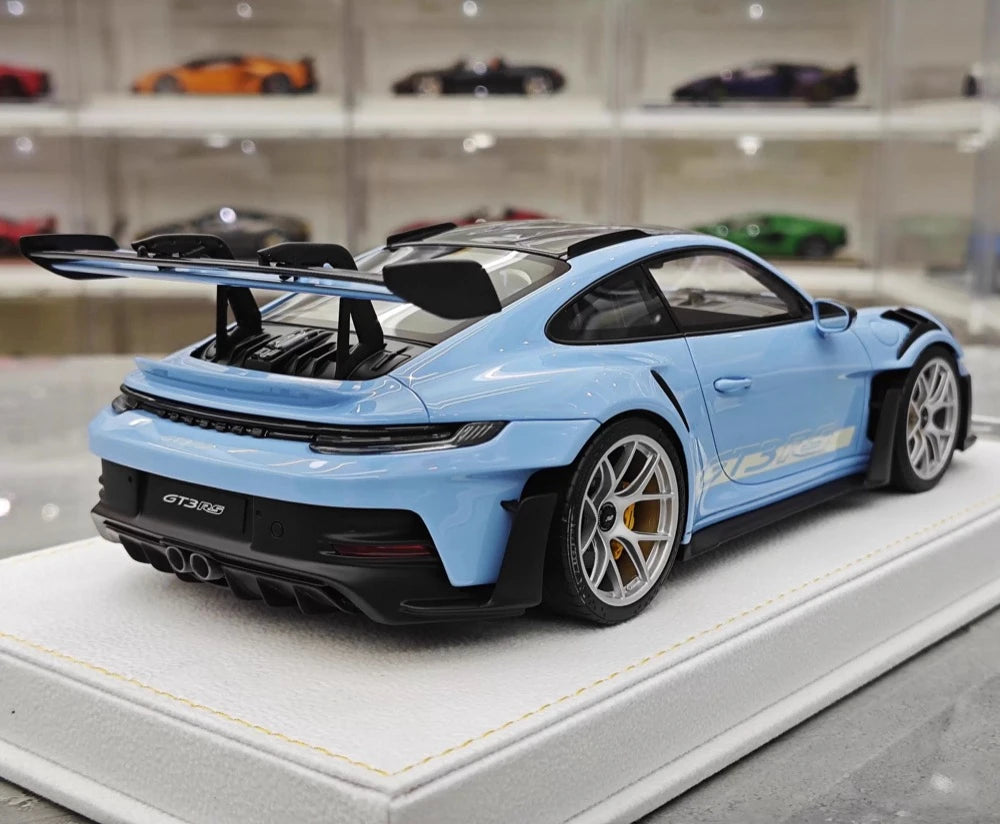 [Henson & Heaven] 1:18 Porsche 2023 992.1 GT3 RS Blue Model Car Resin