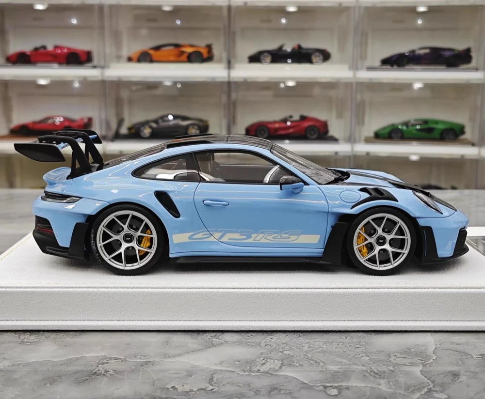 [Henson & Heaven] 1:18 Porsche 2023 992.1 GT3 RS Blue Model Car Resin