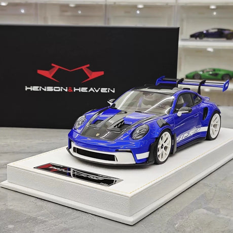 [Henson & Heaven] 1:18 Porsche 2023 992.1 GT3 RS Deep Blue Model Car Resin