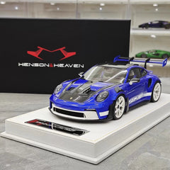 [Henson & Heaven] 1:18 Porsche 2023 992.1 GT3 RS Deep blu modellino di auto resina