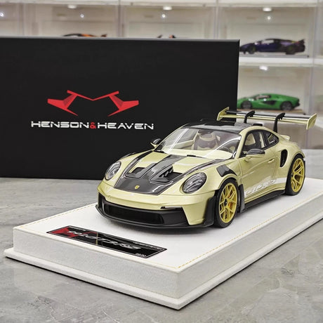 [Henson & Heaven] 1:18 Porsche 2023 992.1 GT3 RS Gold Model Car Resin
