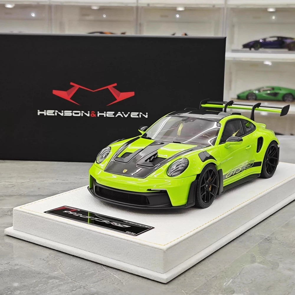 [Henson & Heaven] 1:18 Porsche 2023 992.1 GT3 RS Green Model Car Resin