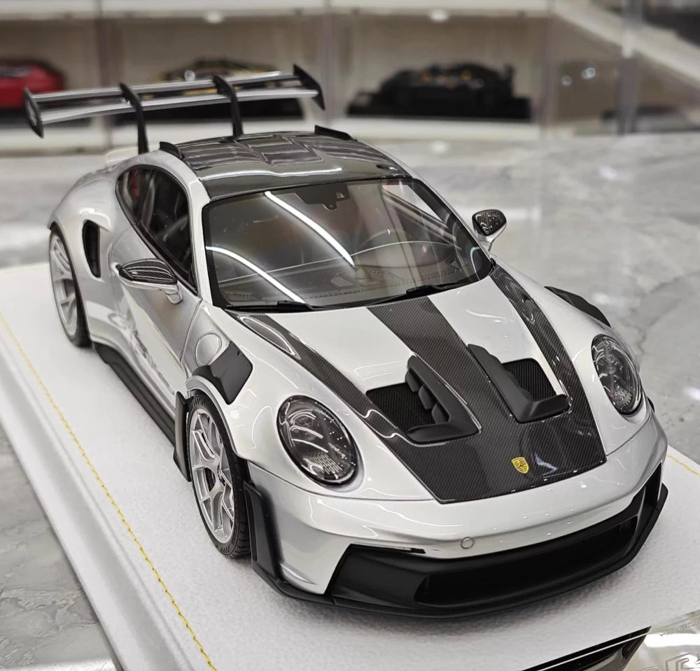 [Henson & Heaven] 1:18 Porsche 2023 992.1 GT3 RS argent voiture miniature Resin