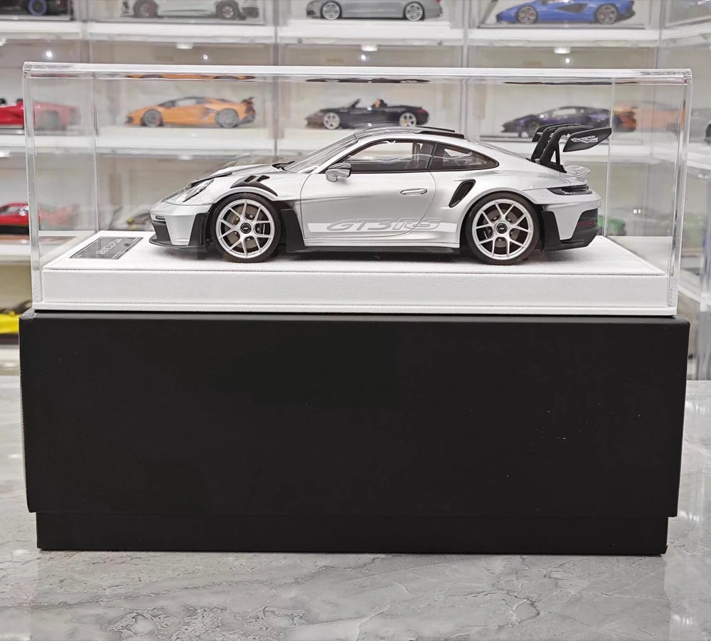[Henson & Heaven] 1:18 Porsche 2023 992.1 GT3 RS argent voiture miniature Resin