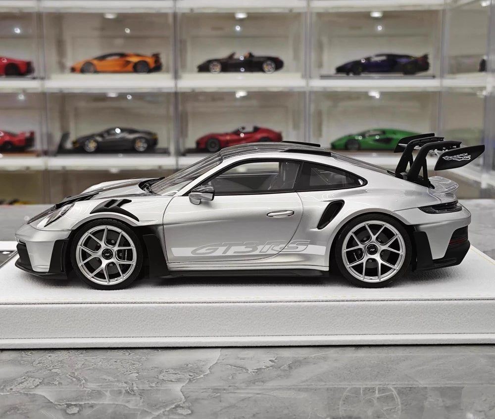 [Henson & Heaven] 1:18 Porsche 2023 992.1 GT3 RS argent voiture miniature Resin