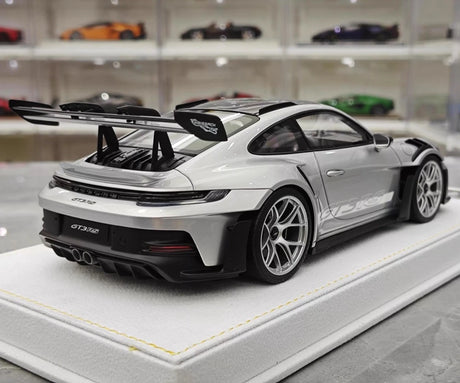[Henson & Heaven] 1:18 Porsche 2023 992.1 GT3 RS Silver Model Car Resin