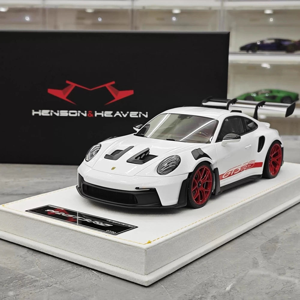 [Henson & Heaven] 1:18 Porsche 2023 992.1 GT3 RS White Model Car Resin