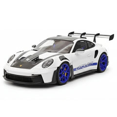 [Henson & Heaven] 1:18 Porsche 2023 992.1 GT3 RS White & Blue Hub Model Car Resin