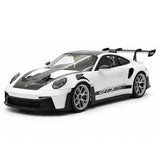 [Henson & Heaven] 1:18 Porsche 2023 992.1 GT3 RS White & Silver Hub Model Car Resin
