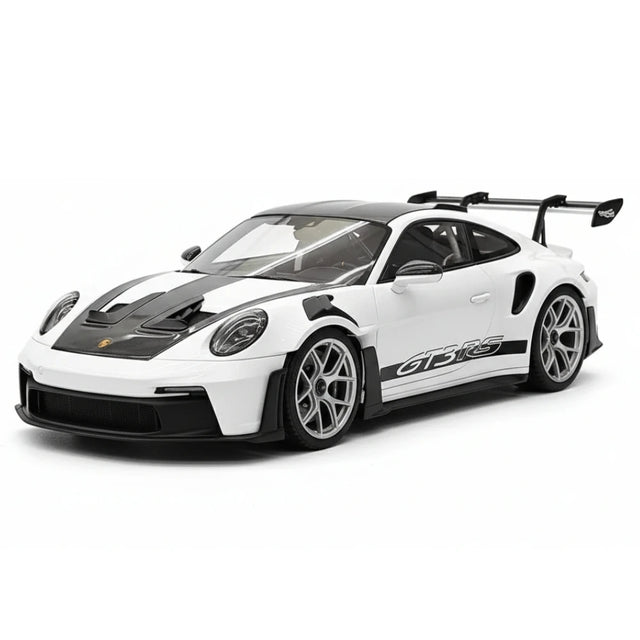 [Henson & Heaven] 1:18 Porsche 2023 992.1 GT3 RS White & Silver Hub Model Car Resin