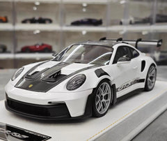 [Henson & Heaven] 1:18 Porsche 2023 992.1 GT3 RS White & Silver Hub Model Car Resin