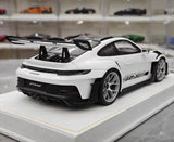 [Henson & Heaven] 1:18 Porsche 2023 992.1 GT3 RS White & Silver Hub Model Car Resin