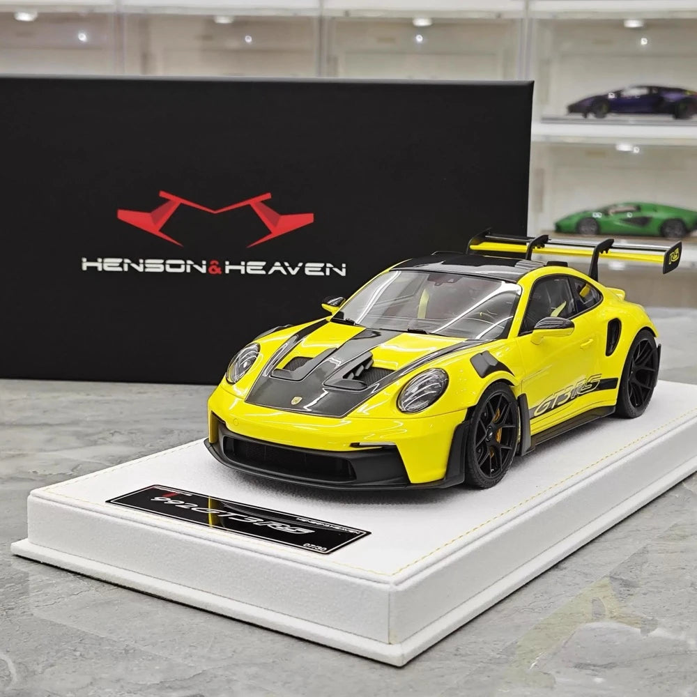 [Henson & Heaven] 1:18 Porsche 2023 992.1 GT3 RS Yellow Model Car Resin