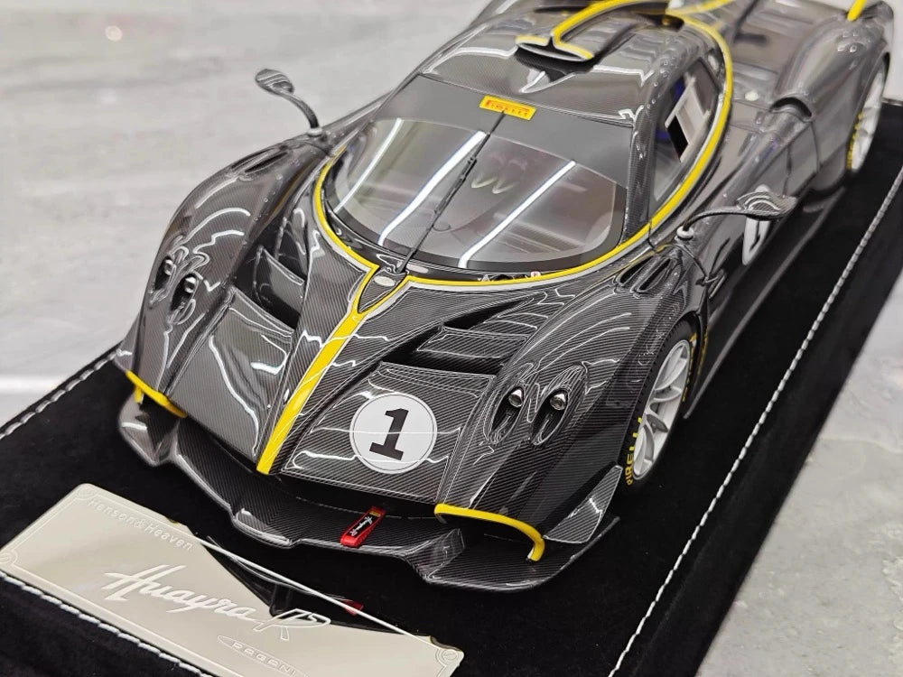 [Henson Heaven] 1:18 Pagani 2020 Huayra R Black Carbon Racing #1 Livery Resin / Closed Body