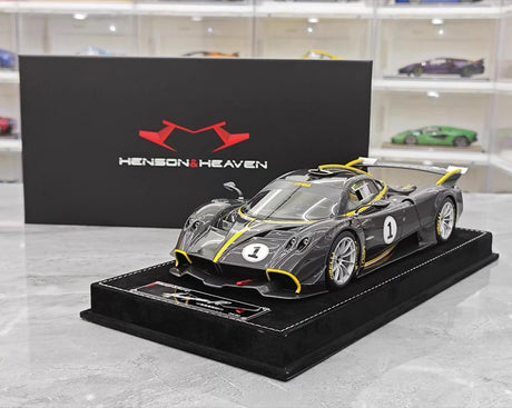 [Henson Heaven] 1:18 Pagani 2020 Huayra R Black Carbon Racing #1 Livery Resin / Closed Body