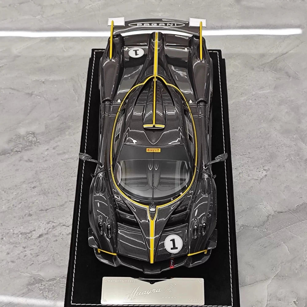 [Henson Heaven] 1:18 Pagani 2020 Huayra R Black Carbon Racing #1 Livery Resin / Closed Body