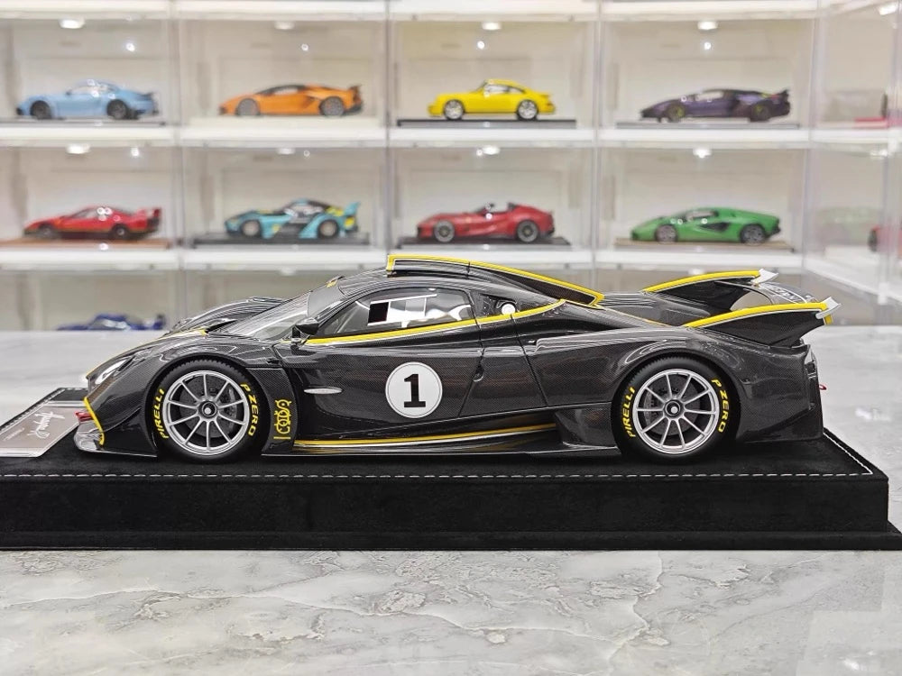 [Henson Heaven] 1:18 Pagani 2020 Huayra R Black Carbon Racing #1 Livery Resin / Closed Body