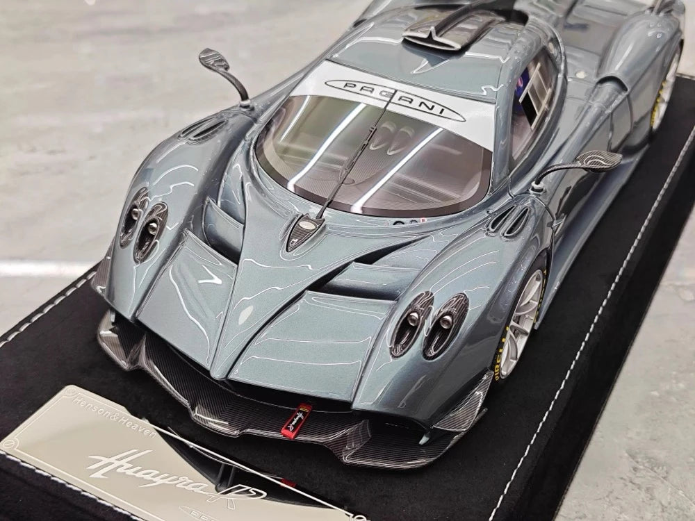 [Henson & Heaven] 1:18 Pagani 2020 Huayra R Matt Blue Grey Model Car Resin