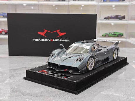 [Henson & Heaven] 1:18 Pagani 2020 Huayra R Matt Blue Grey Model Car Resin