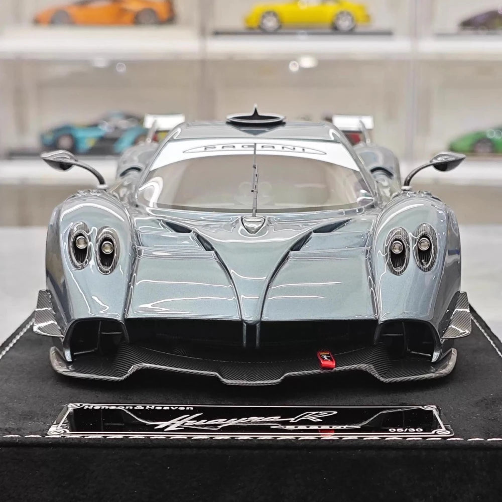 [Henson & Heaven] 1:18 Pagani 2020 Huayra R Matt Blue Grey Model Car Resin