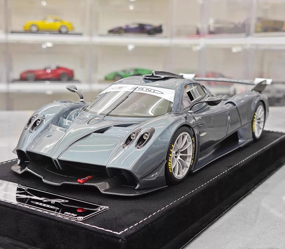 [Henson & Heaven] 1:18 Pagani 2020 Huayra R Matt Blue Grey Model Car Resin