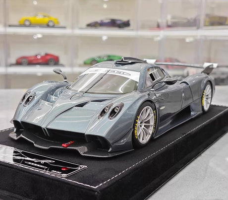 [Henson & Heaven] 1:18 Pagani 2020 Huayra R Matt Blue Grey Model Car Resin