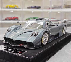 [Henson & Heaven] 1:18 Pagani 2020 Huayra R Matt Blue Grey Model Car Resin