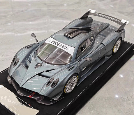 [Henson & Heaven] 1:18 Pagani 2020 Huayra R Matt Blue Grey Model Car Resin
