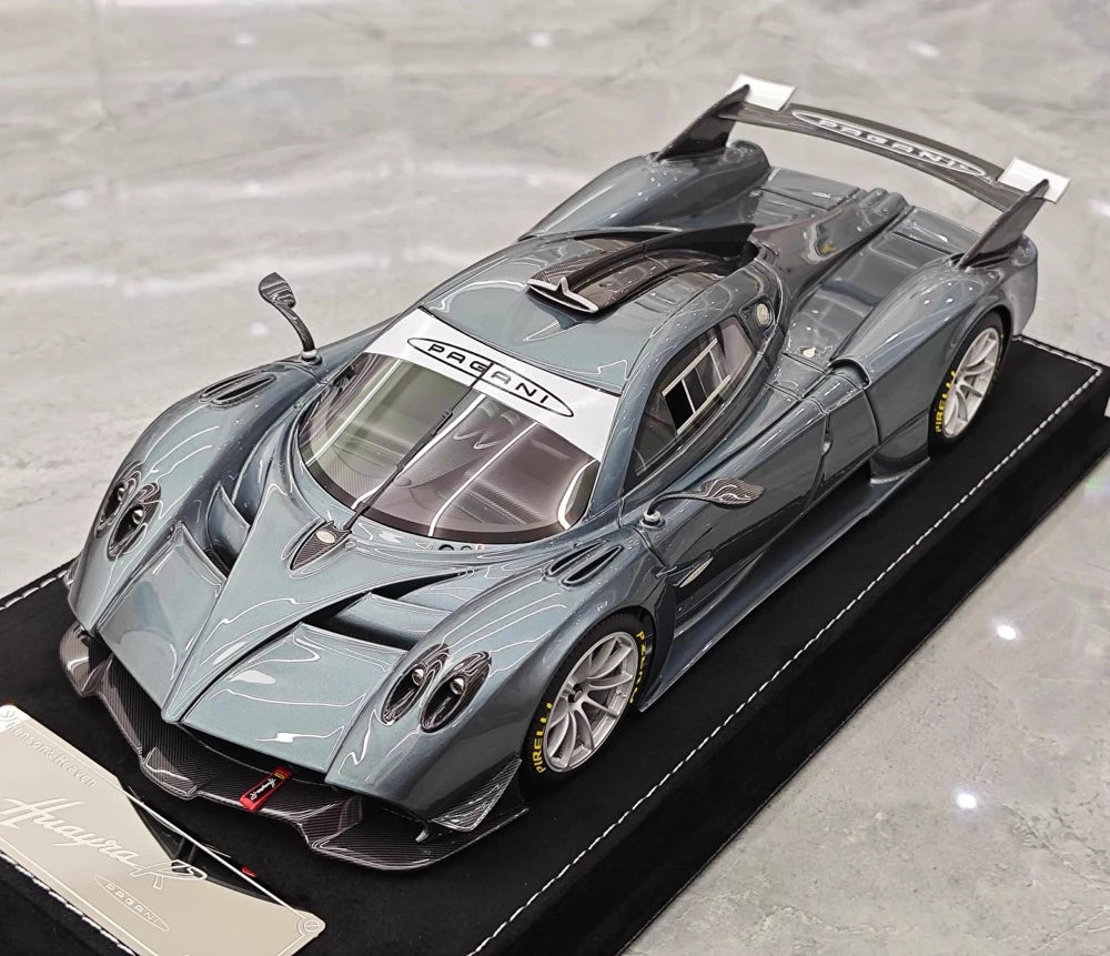[Henson & Heaven] 1:18 Pagani 2020 Huayra R Matt Blue Grey Model Car Resin