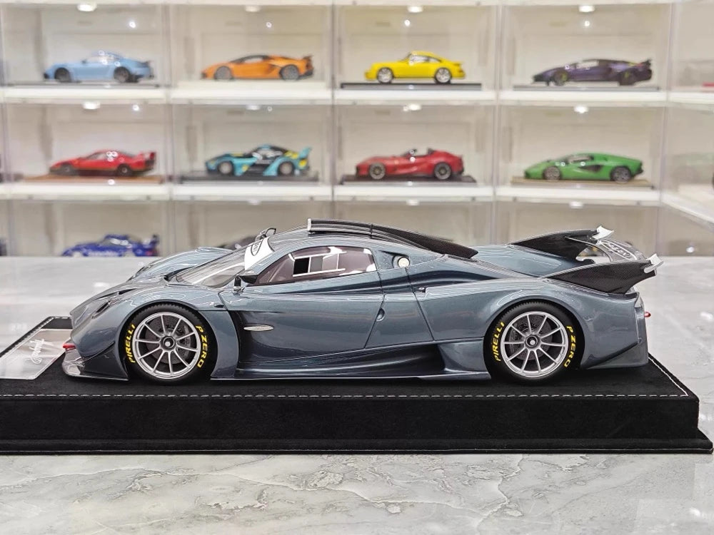 [Henson & Heaven] 1:18 Pagani 2020 Huayra R Matt Blue Grey Model Car Resin