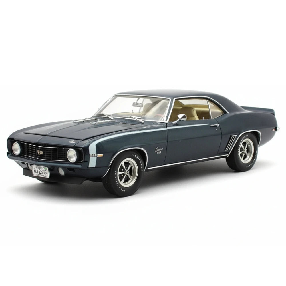 [Highway61] 1:18 Chevrolet 1969 Camaro SS 396 Black Model Car Die-Cast